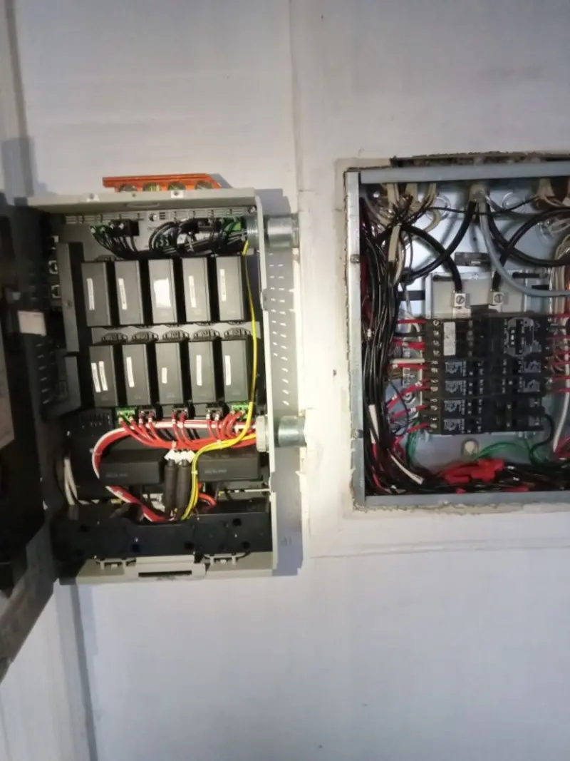 Electrical panel upgrade completed for Security Camera Wiring in Brown Station